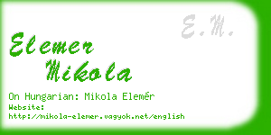 elemer mikola business card